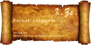 Kertai Zsigmond névjegykártya